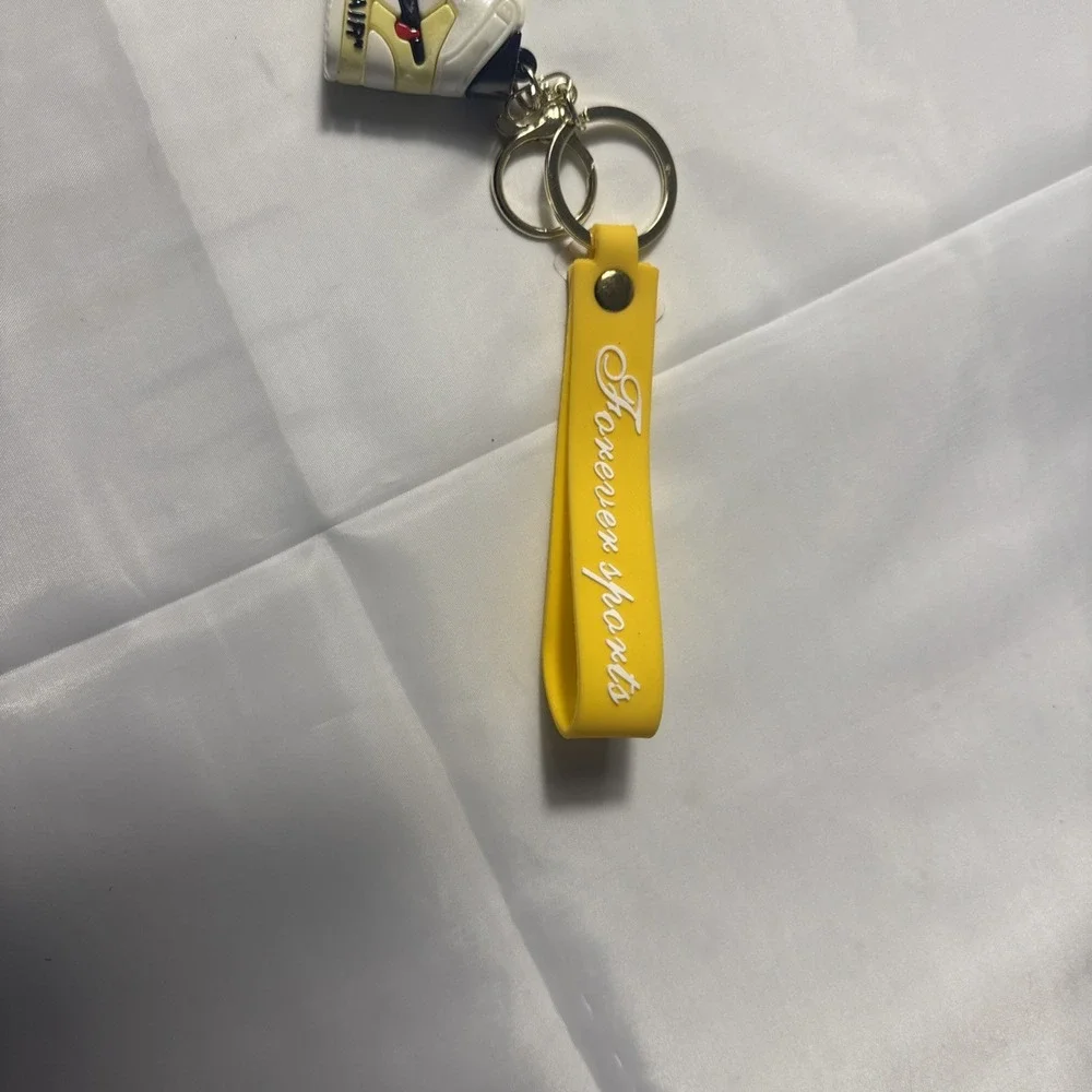 Assorted Silicone Air Jordan Sneaker‎ Shoe 1 High Yellow and Black Keychain